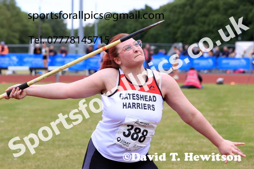 Senior Womens javelin, 2024 Northern Senior and Under-20s Track and Field Champs, Middlesbrough.  Photo: David T. Hewitson/Sports for All Pics